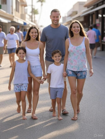 Family on a stress-free vacation.