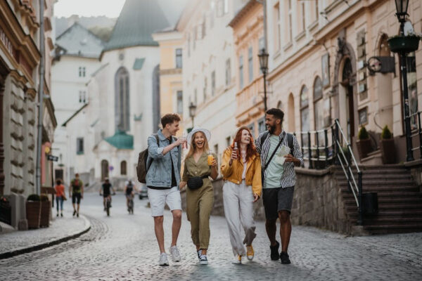 Four travels experiencig the culture on vacation.