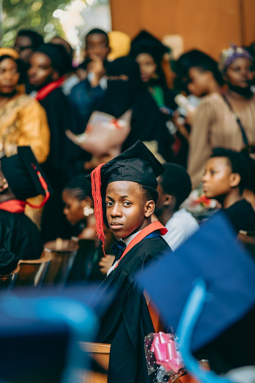 young graduate at graduation ceremony